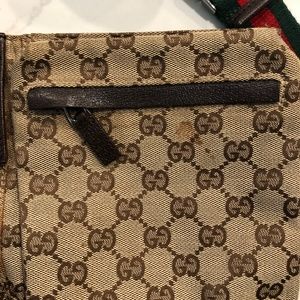 Gucci GG original Canvas Belt bag,with leather